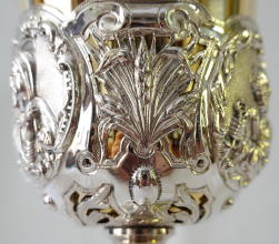 Antique solid silver gilt French Baroque Chalice